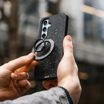 Explore the advanced MagSafe® compatible technology featured in the Speckled Fabric Limitless 5.0 case for Galaxy S24, S24 Plus. | Galaxy S24,Galaxy S24 Plus