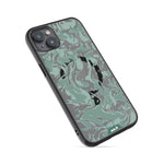 iPhone Magsafe Compatible Marbled Sage Green Clear Case Protective | iPhone 14 Plus,iPhone 14,iPhone 15,iPhone 15 Plus