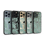 Clear Protective Phone Case Transparent Qi Wireless Charging Marbled Sage Green Design | iPhone 13 Pro Max,iPhone 13 Pro