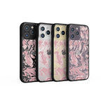 Clear Protective Phone Case Transparent Qi Wireless Charging Marbled Dusky Pink Design | iPhone 14 Pro Max,iPhone 14 Pro